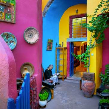 All these wild colors work well with the gray floor!