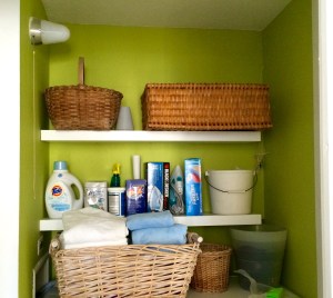 Completed: Laundry and closets in Granny Smith chartreuse.