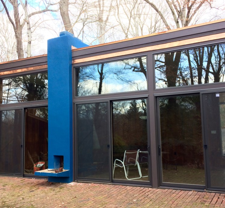 We went with a royal blue for the chimney, inside and out.