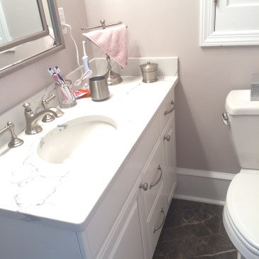 For her ensuite bath, we chose a mysterious rosy-lilac-grey for K.