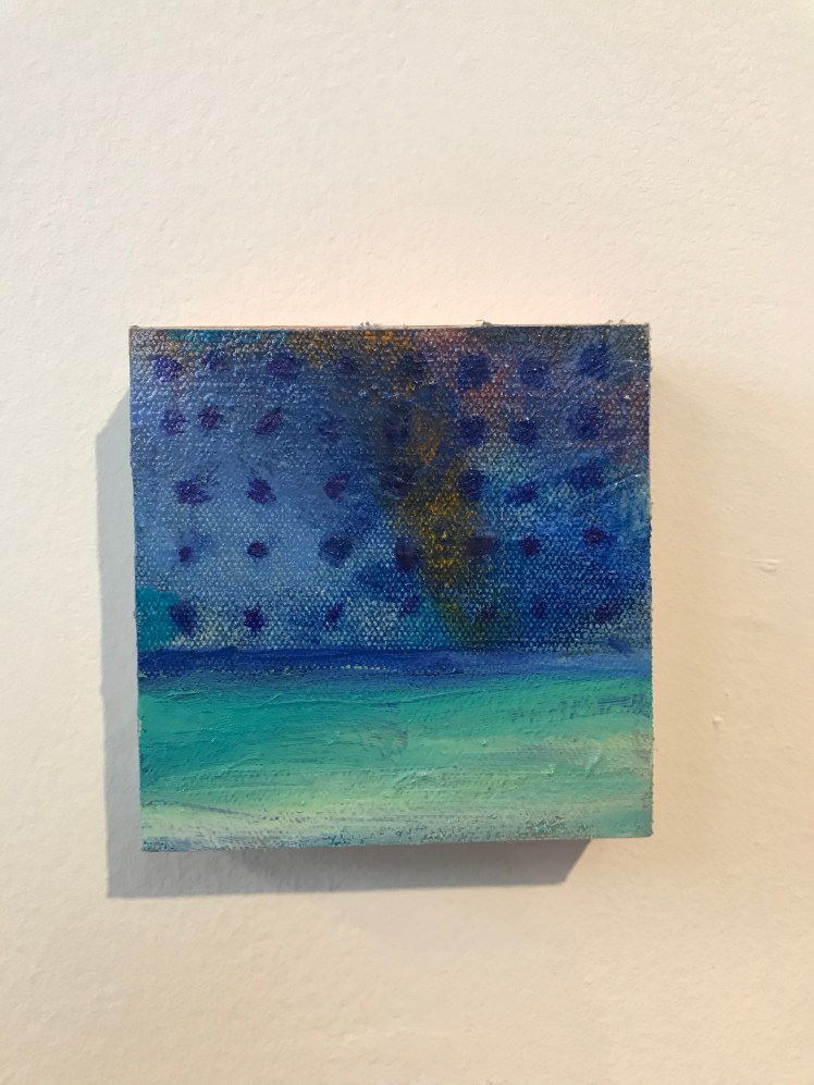 From the OCEANS Series: Night Sky - oil on canvas 4"x4" 